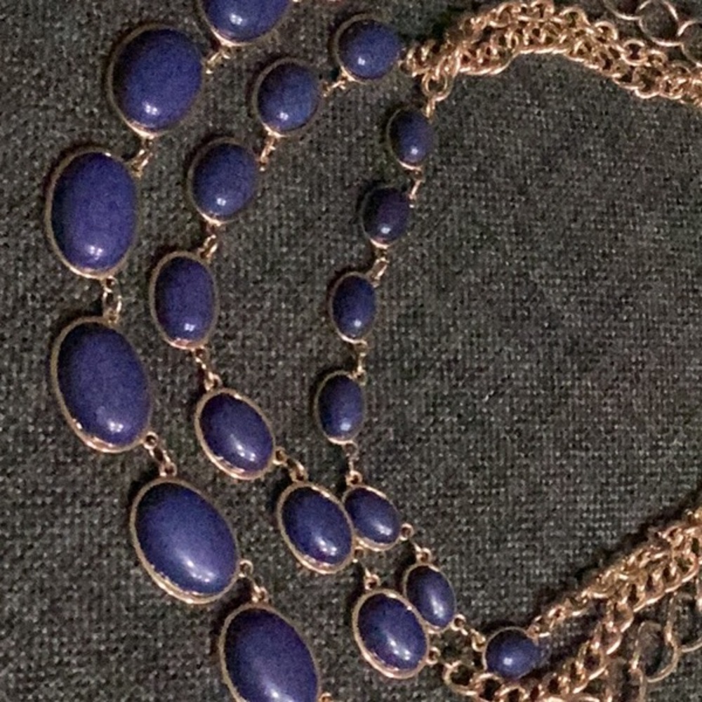 Blue and Gold Statement Necklace